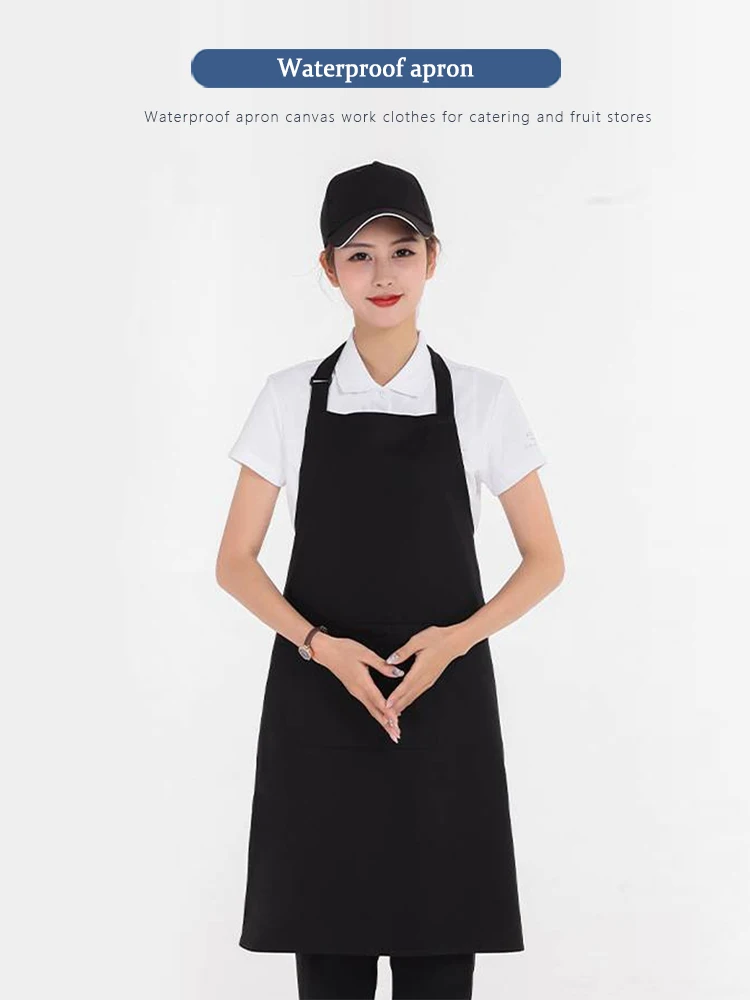 

Professional Heavy-Duty Waterproof Canvas Apron - Full Protection for Restaurant, Fruit Store & Commercial Kitchen Staff