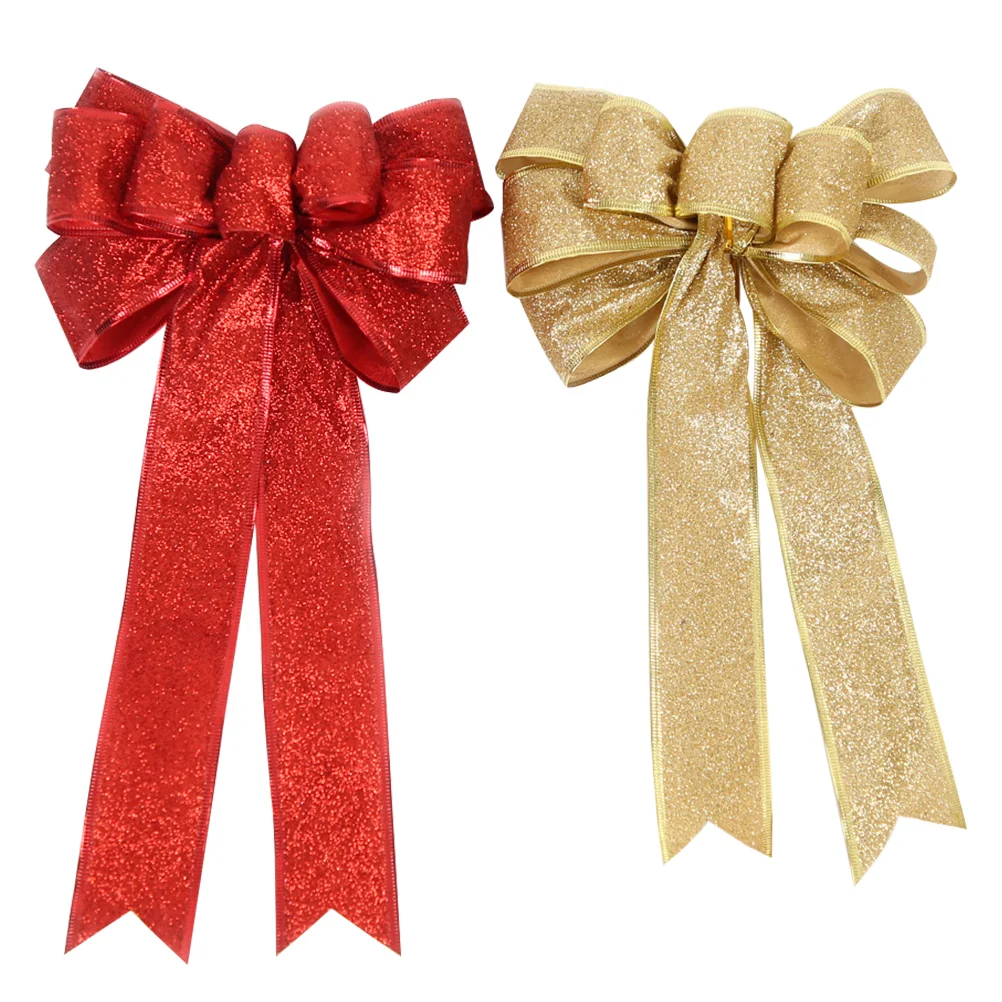 

Christmas Bow Beautiful Bowknots for Tree Decoration Red Decorations Outdoor Top Hat Golden Wrapping Cloth Gifts