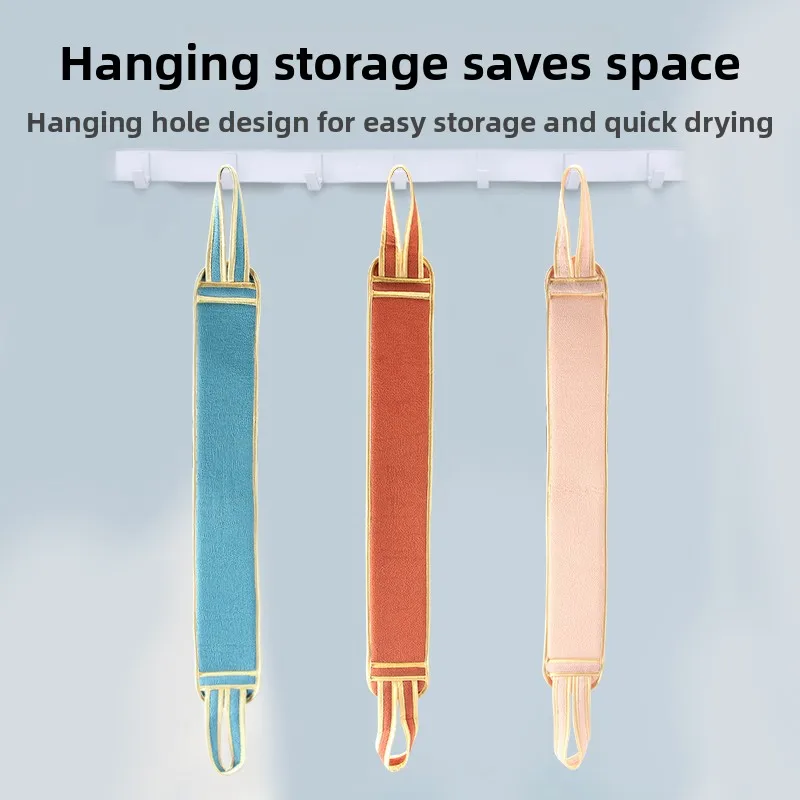 Doppelseitiges Handtuch mit starkem Rücken und Rückenstreifen für Männer und Frauen, Rückenreib-, Dekontaminations- und Schlammreibartefakt