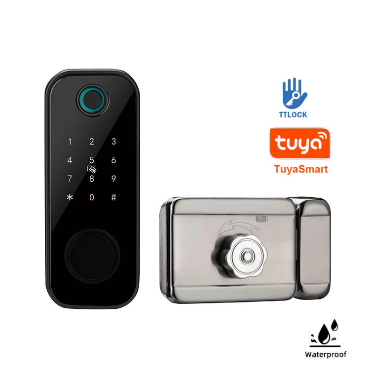 Double Sided Smart Door Lock House Finger Print Doorlock for Front Home Electric Keyless Entry Smartlock Home Electronics Locks