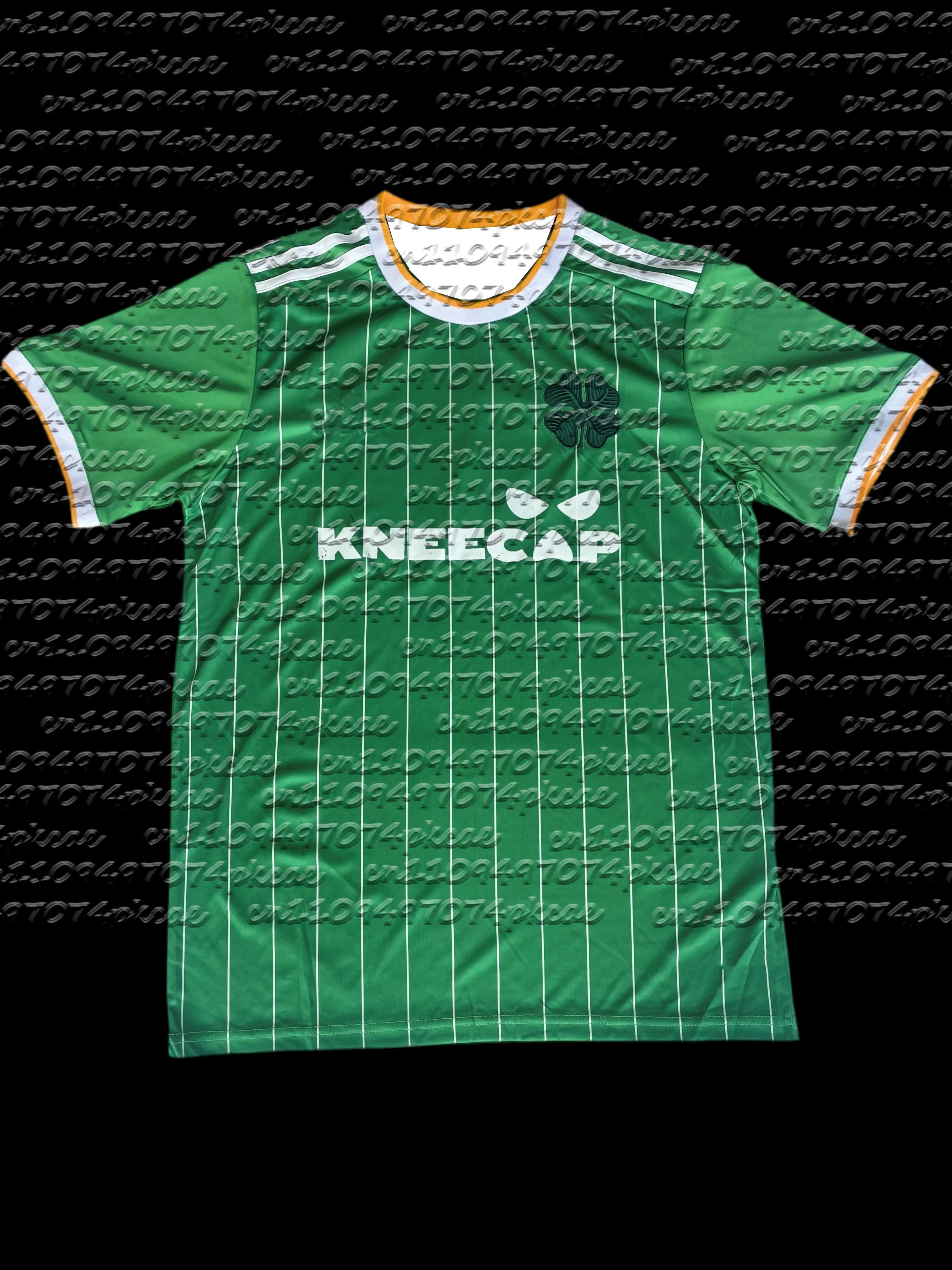 Camiseta Deportiva KNEECAP Irlanda con Rayas Verdes y Blancas 2026, Nueva, para Niños/Adultos, Entrenamiento y Uso Diario, Jersey Familiar a Juego