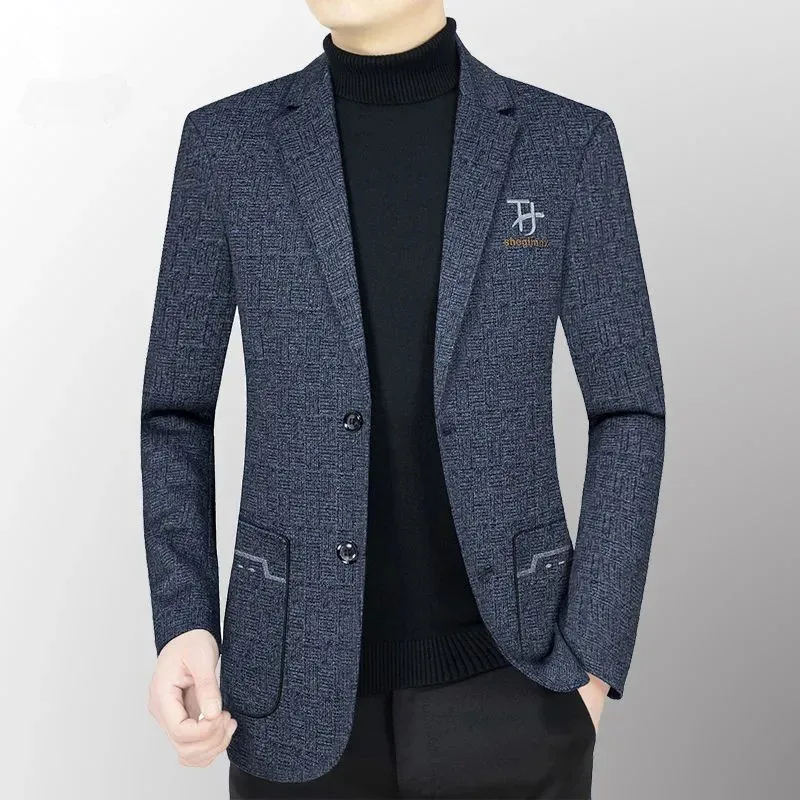 

Men's High-End Woolen Coat Autumn Winter Casual Sle Busin Dad Coat 2025 Faionable Youthful Straight Hemline Long Sve