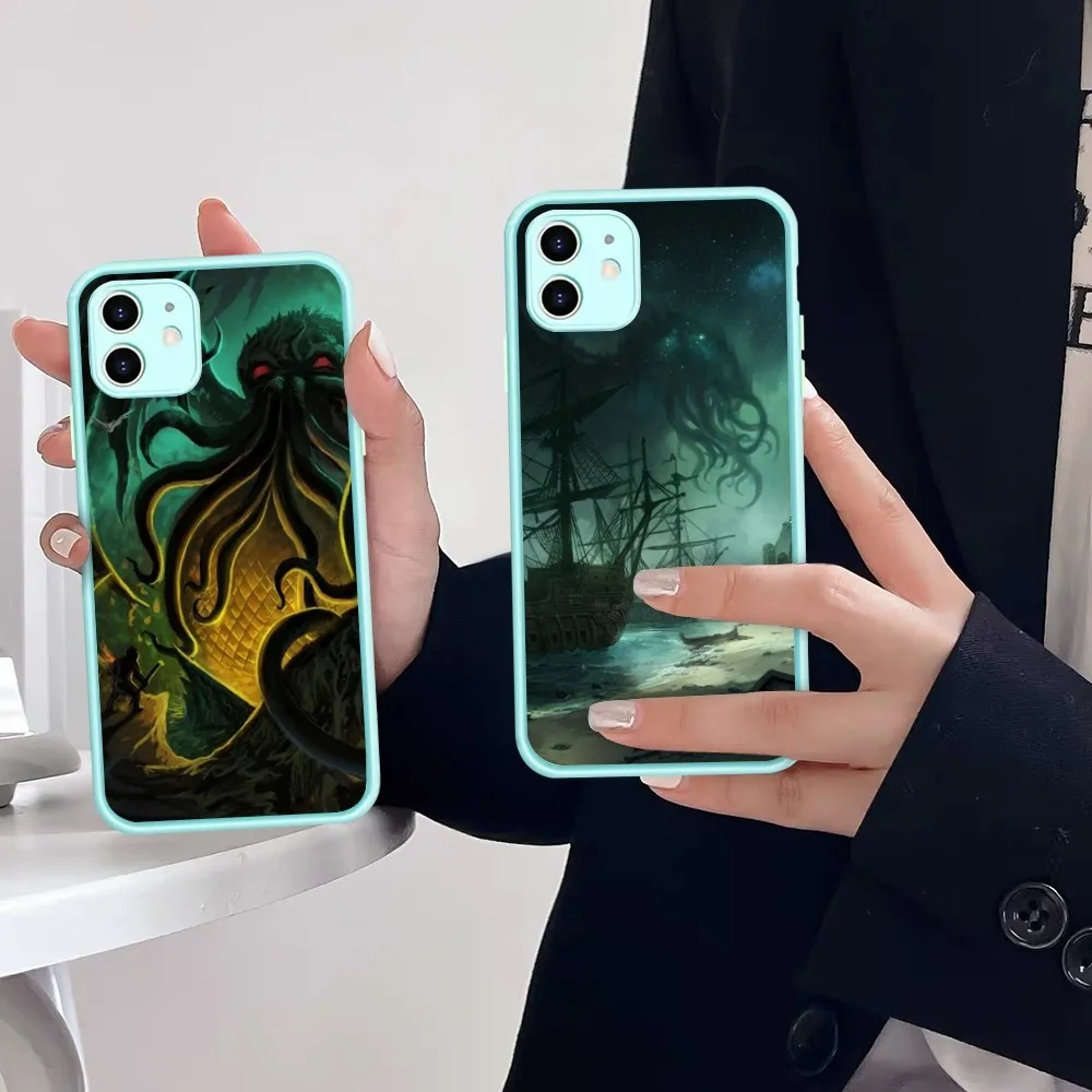 

Cthulhu Mythos Phone Case for iPhone 14 11 12 13 Mini Pro Max 8 7 Plus X XR XS MAX Translucent Matte Cover