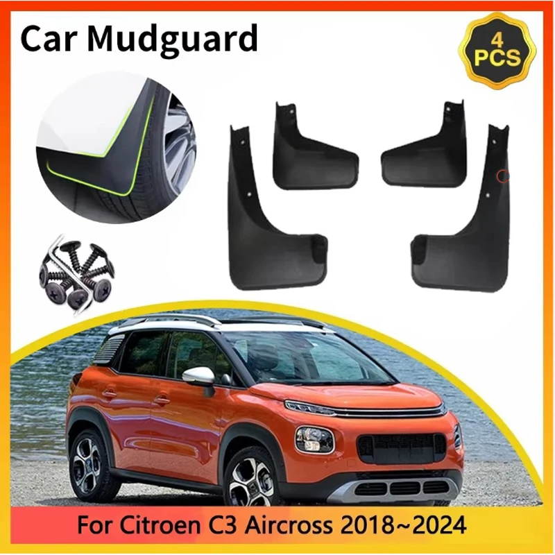 For Citroen C3 Aircross A88 MK1 2018~2024 2019 2020 2021 2022 Car Mudguards Mudflap Mudguard Splash Guards Mud Flaps Fender Auto