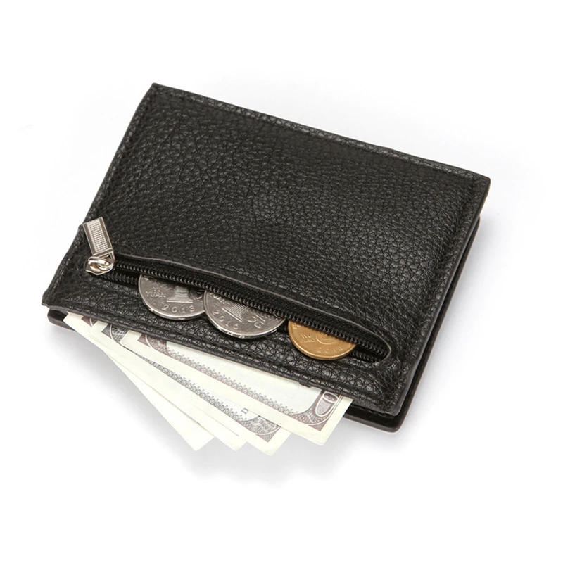 Super Thin Small Bank Card Holders Men Slim Soft PU Wallet Cash Bag Male Mini ID Credit Card Case Hasp Coin Purse Cardholder