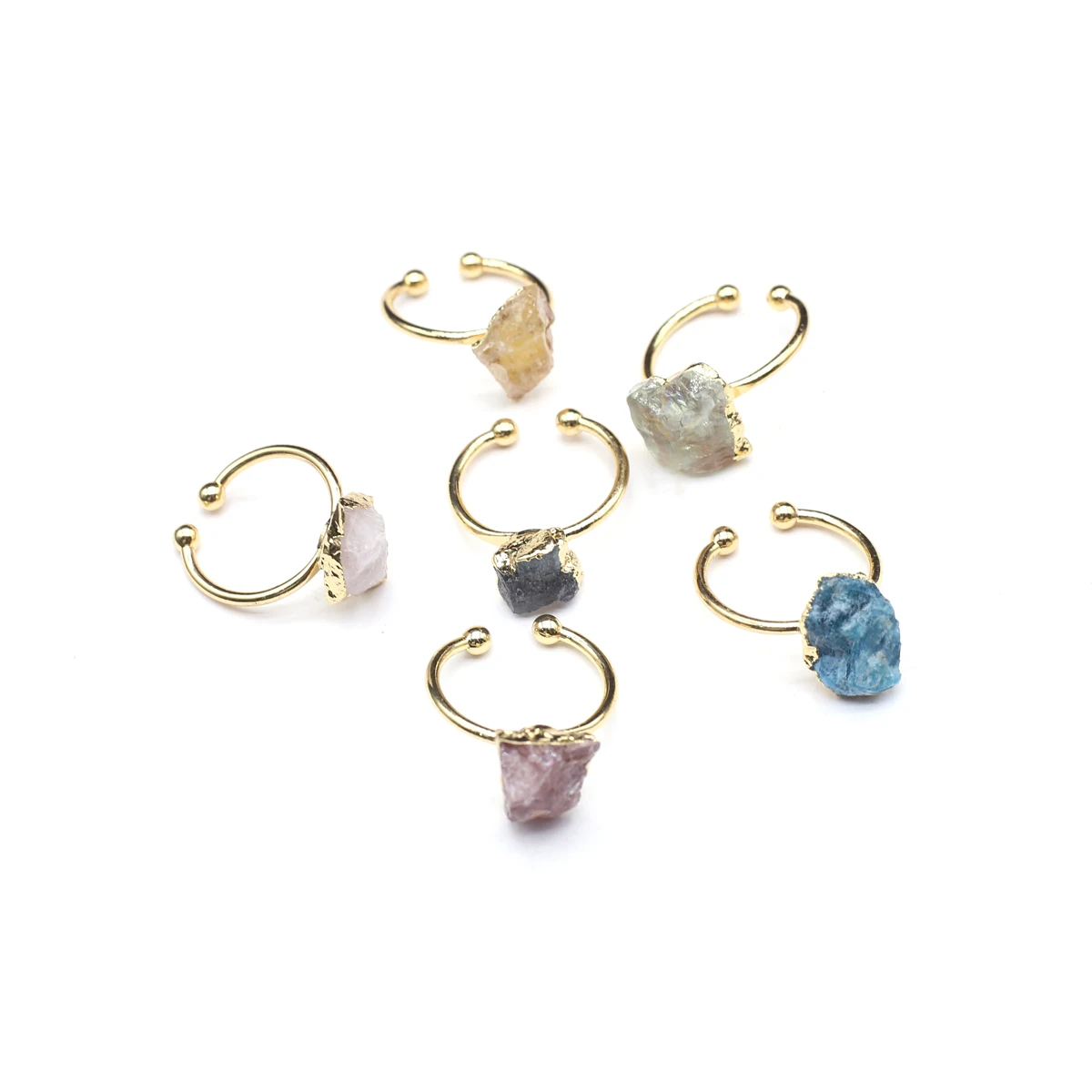 1PC Fashion Crystal Agate Opal Natural Stone Random Color Adjustable Size Charm High Quality Ring Jewelry Gift