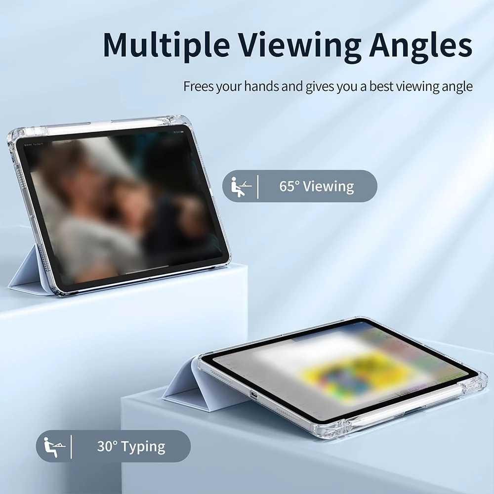 Crystal Clear Case For iPad 5 6 7 8 9 10 11 Air 11 13 inch /Mini 6th 7th gen /Pro 11 12.9 (3rd/4th/5th/6th gen) with pen holder image 6