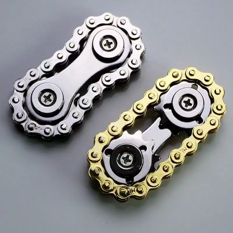 Zębatki koło zamachowe żyroskop na palec Fidget Spinner antystresowy lęk metalowe łańcuchy rowerowe EDC Spinner Fidget zabawki dla dorosłych dzieci
