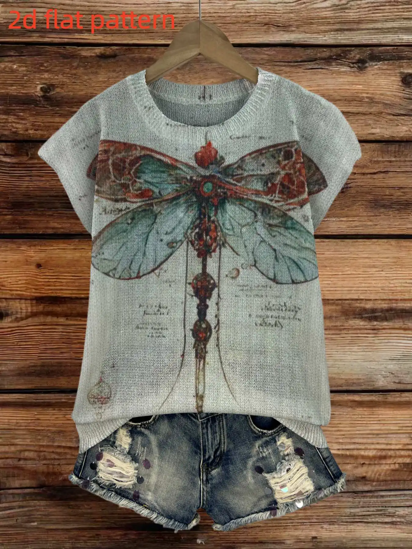 

Printed Design - Nottextured Spring/Summer Fashion New Pullover Round Neck Sleeveless Women's Top with Flat Digital Print Trendy Women's Clothing Ladies' Top