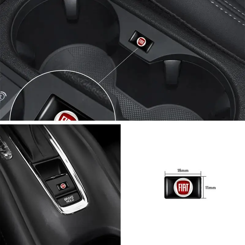 Fiat 10Pcs Steering Wheel Emblem Sticker Interior Badge Decal For Fiat Abarth 500e Tipo 500x Panda Punto Car Decor Accessories