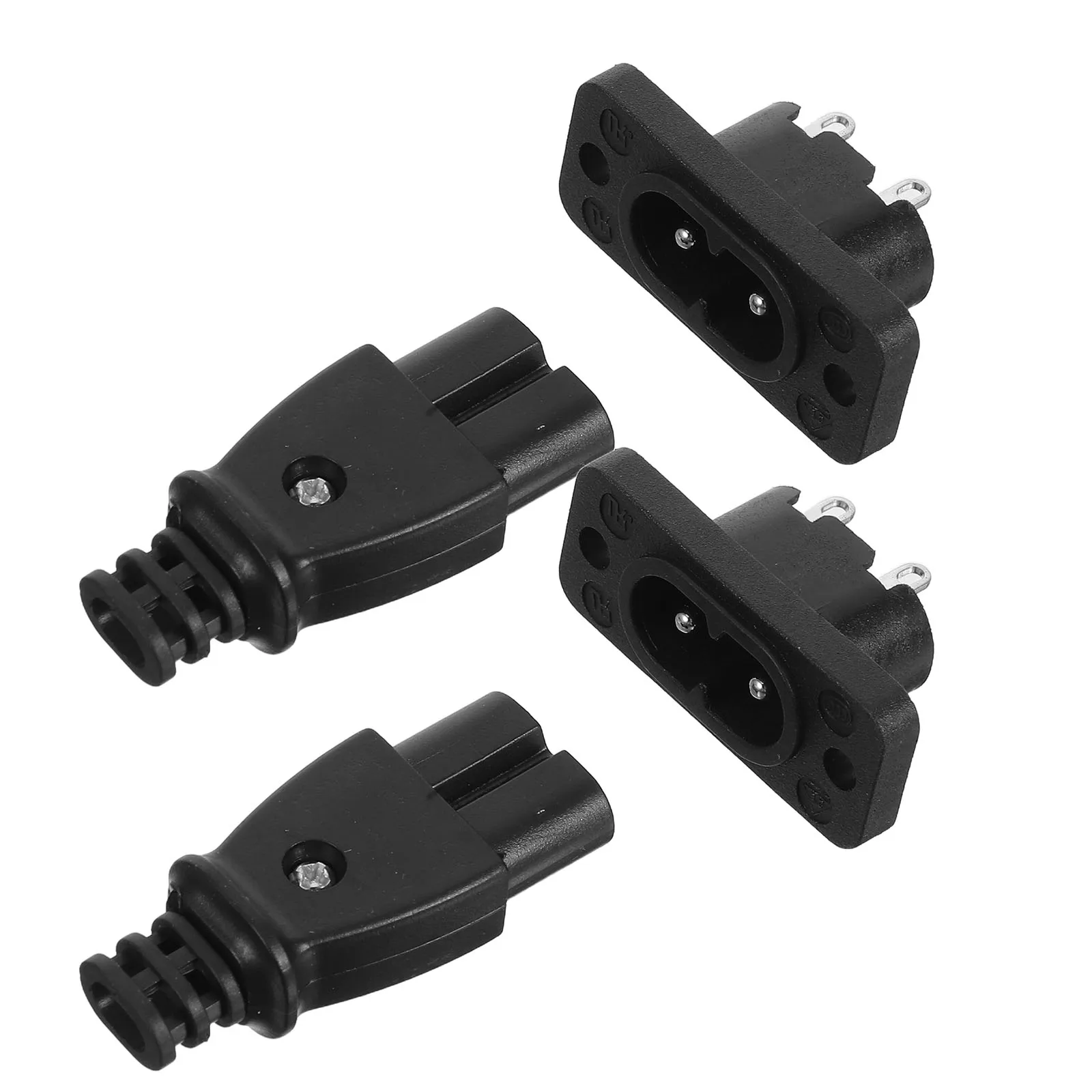 

8-Shaped Power Cord Replacement Plug 2.5A Male Female Connectors For Printer Scanner Gaming Monitor Durable Abs Copper