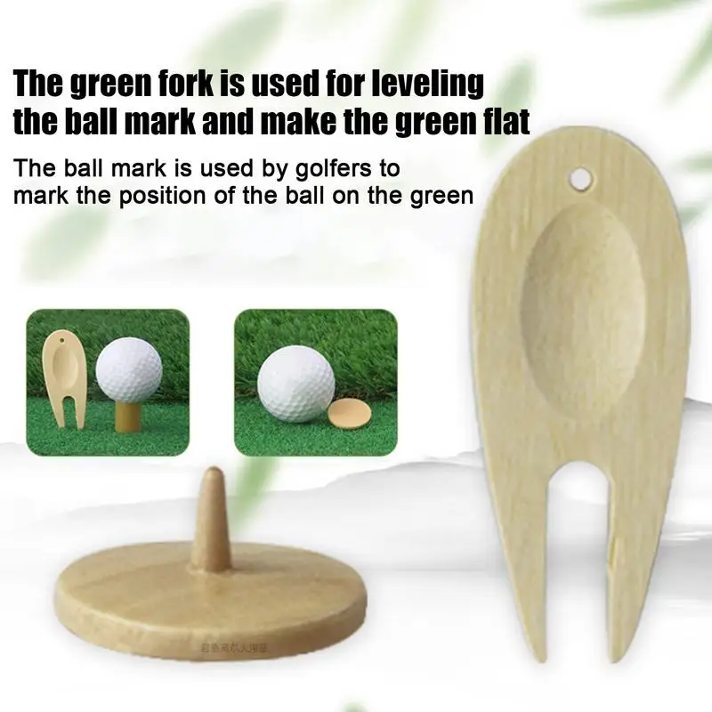 Wooden Golf Divot Tool Portable Golf Marker Tools Lightweight Golf Divot Marker Tool With Ball Marker Sturdy Golf Pitch Tool For