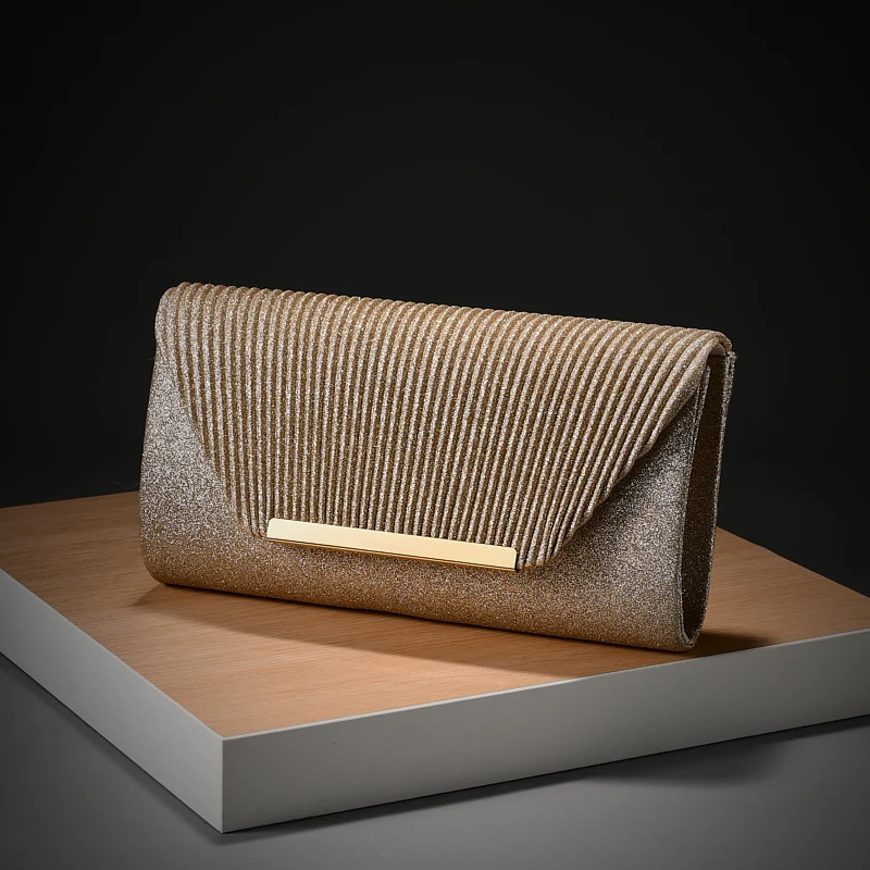 New style stretch pleated evening party wedding dress handbag for bridesmaid travel storage bag for high society outings
