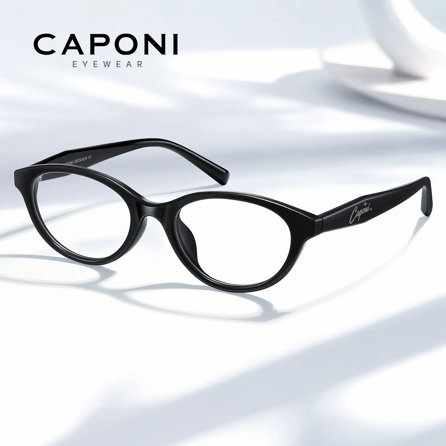 

CAPONI женские очки в оправе «кошачий глаз» оптические легкие анти-синий свет настраиваемые очки фотохромные черные очки J36206