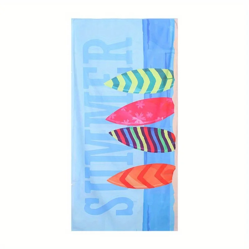 

Beach Towel Colorful Surfboard Printed Pattern Sun Protection Windproof Suitable For Swimming Pool Camping Travel Blanket