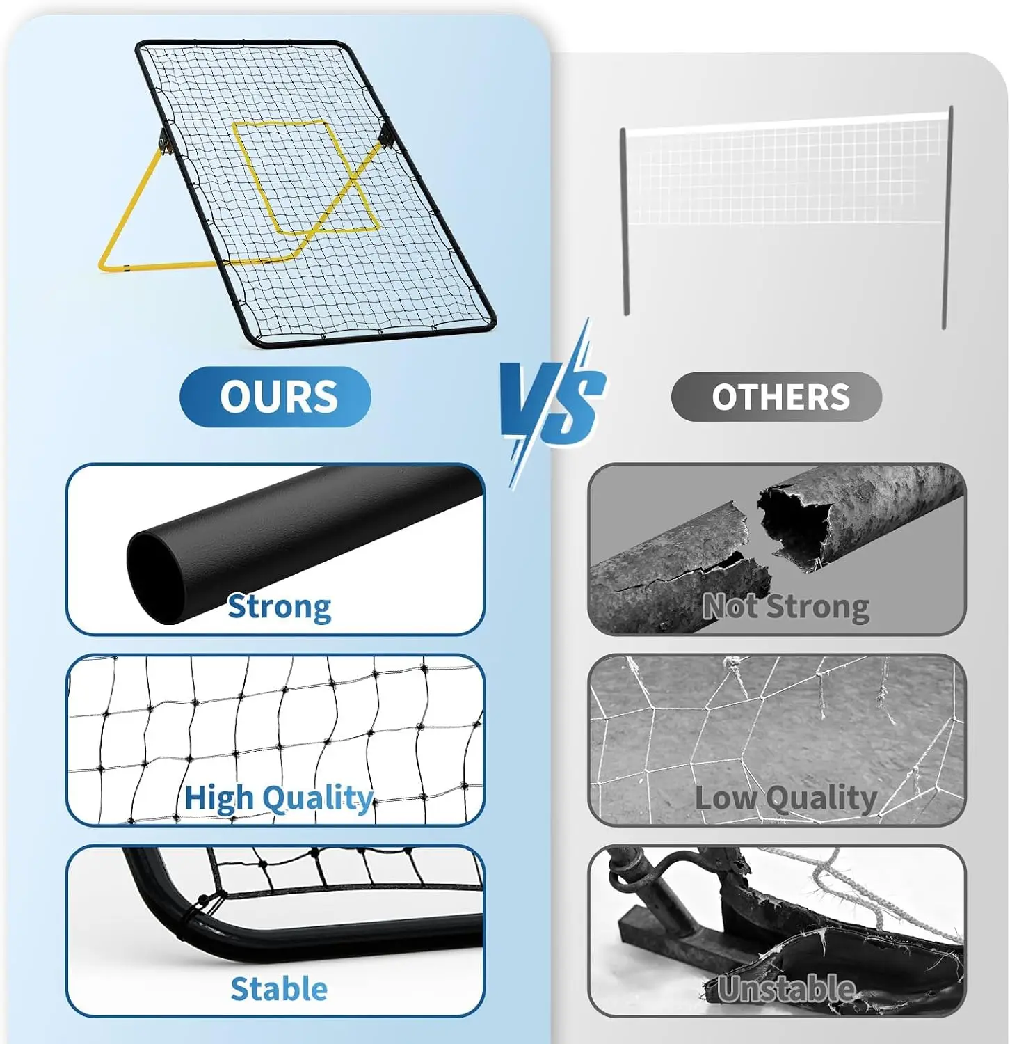 Tacleekii 7×4 ft Volleyball Rebounder Net Adjustable Bounce‑Back Trainer  for Bumping Spiking Setting Practice
