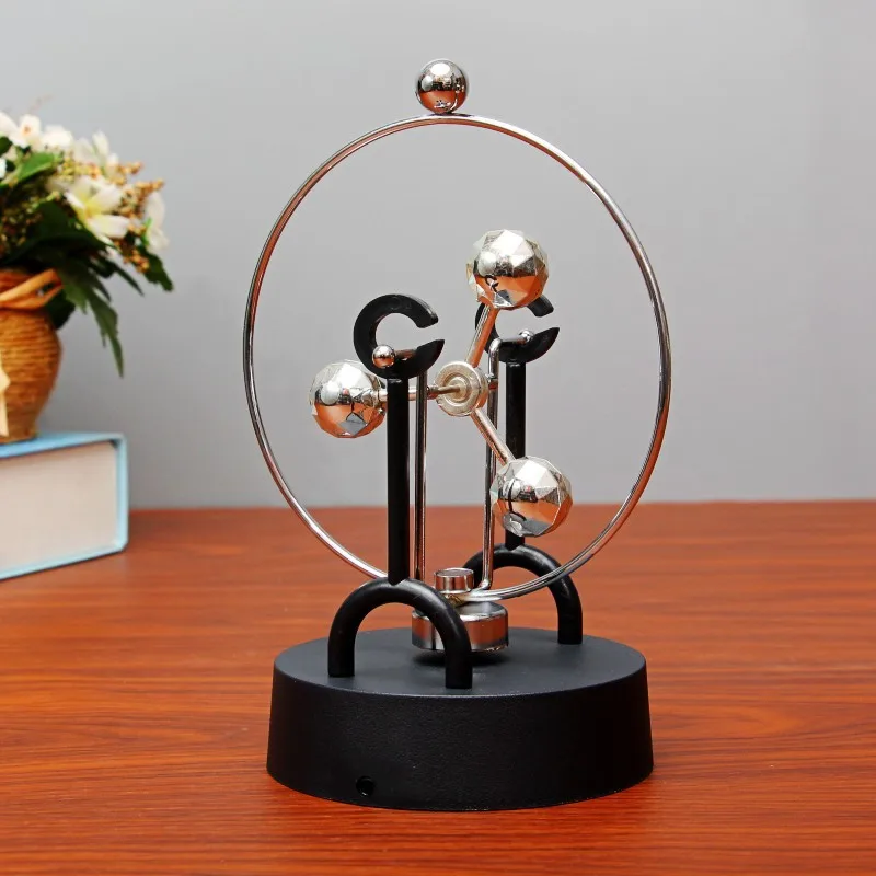 Newton Pendulum Balls Circular Perpetual Motion Magnetic Swinger Chaotic Pendulum Balance Ball Model Physics Teaching Supplies