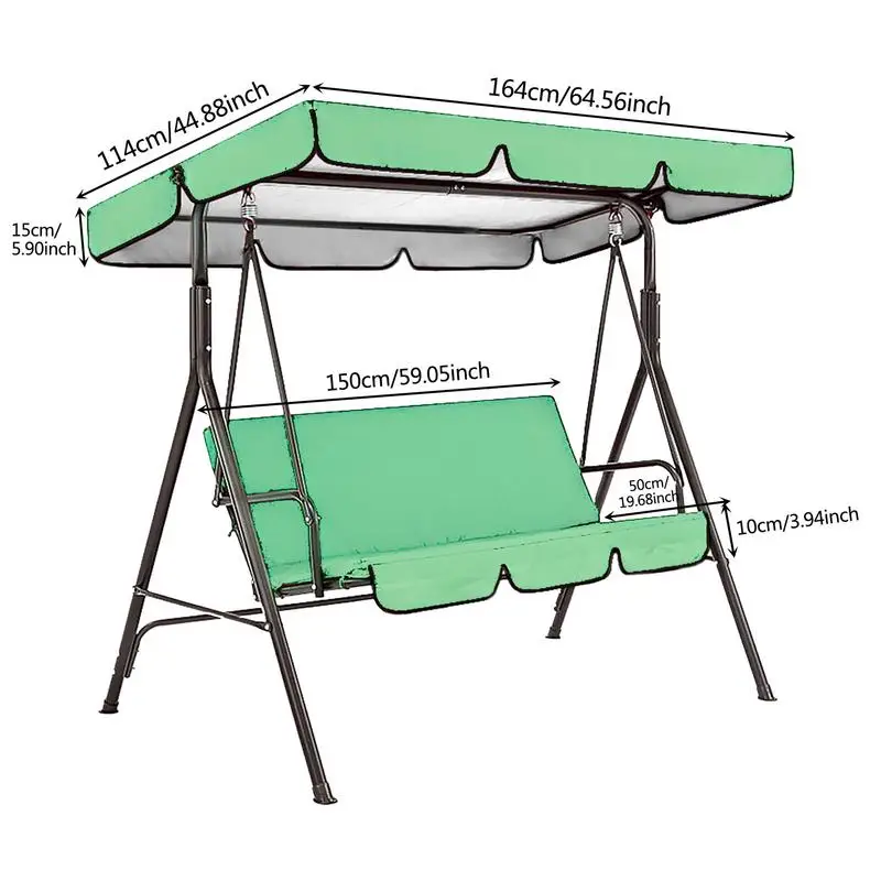 Imagem -06 - Impermeável Swing Almofada Cover Grupo Outdoor Substituição Canopy Pátio Garden Yard Seater Chair Covers Hammock Almofada