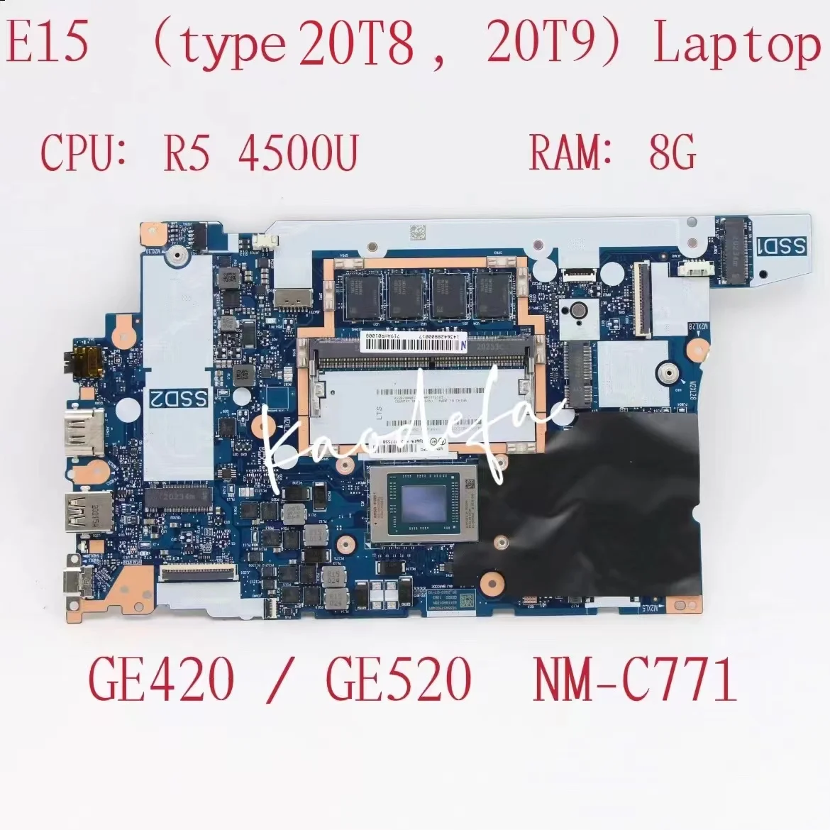 

NM-C771 Mainboard for Lenovo Thinkpad E15 Gen 2 Laptop Motherboard CPU:R5 4500U RAM: 8G FRU:5B20W77558 5B20W77554 5B20W77562