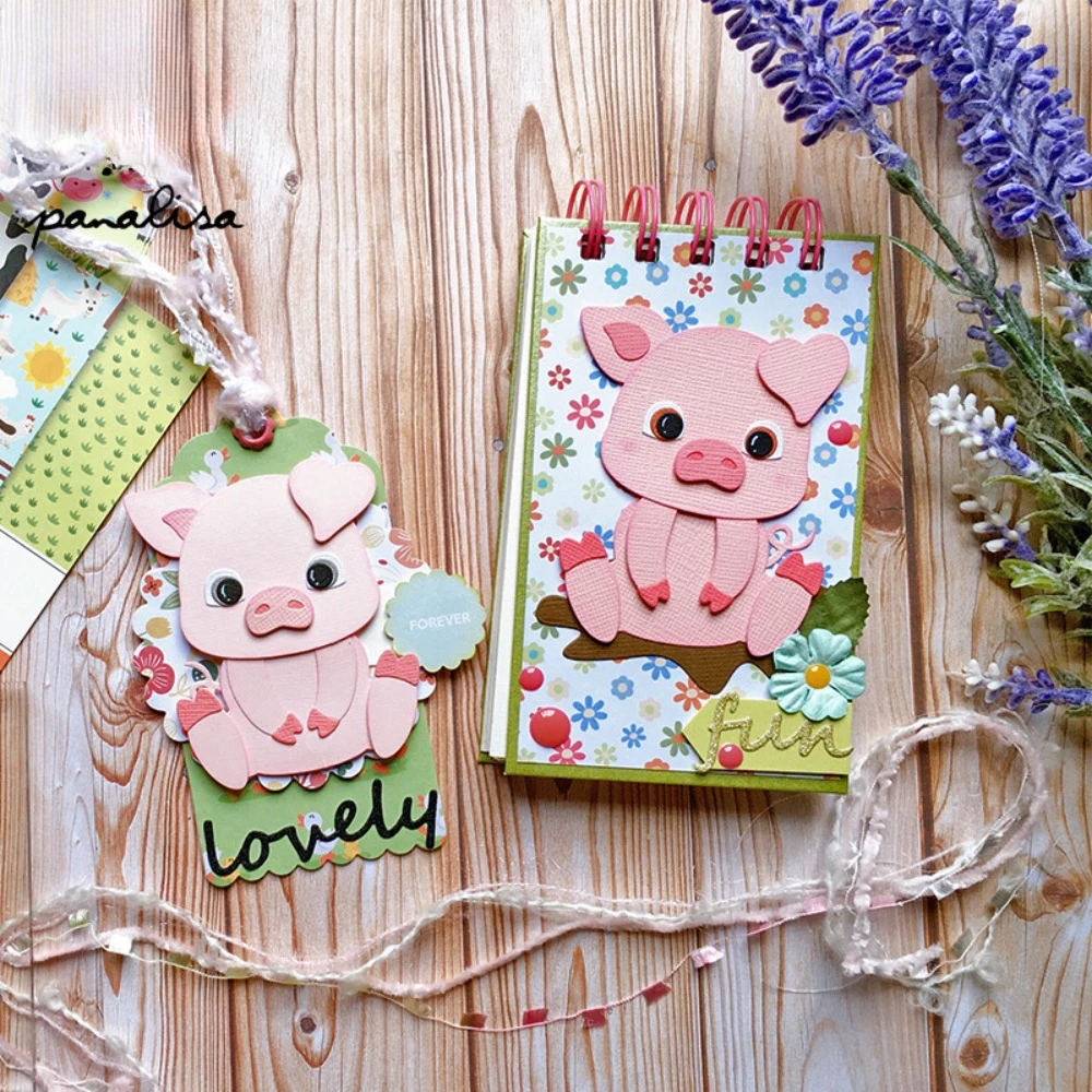 2024 New Cute Cartoon Pig Metal Cutting Dies for Scrapbooking Decoration Handmade Stencil DIY Card Making Mold Model Crafts