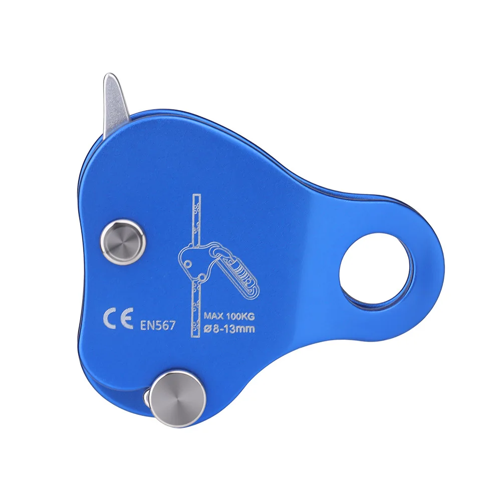 Rock climbing rescue, high-altitude rope self-locking fall grabber, alloy lightweight and safe