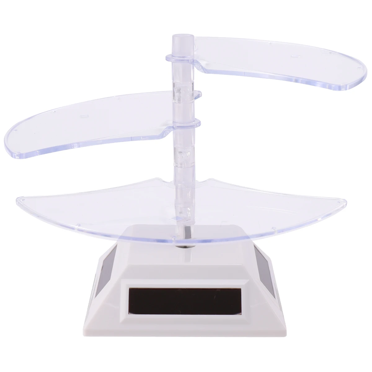 

3 Layer Solar Showcase 360 Rotating Turntable Jewelry Display Stand Necklace Watch Phone Organizer Silver Reversible Rotation