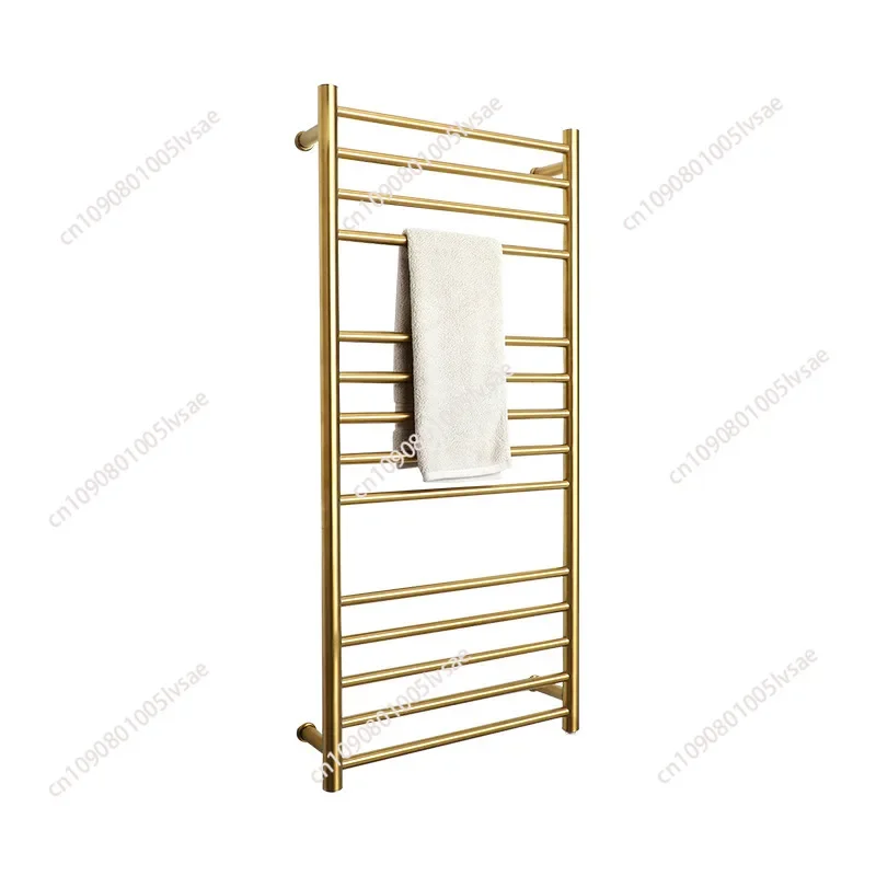 9006 Bathroom 304 Stainless Steel Gold Heated Towel Warmer Waterproof Grade Ip56 Electric Heating Towel Rail Rack 162W 110V/220V