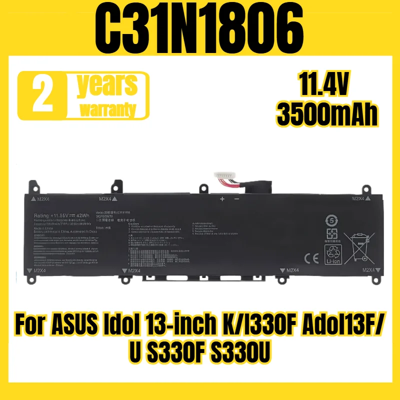 

C31N1806 laptop battery, suitable for ASUS Idol 13-inch K/I330F Adol13F/U S330F S330U battery, new large capacity 11.4V 3500mAh