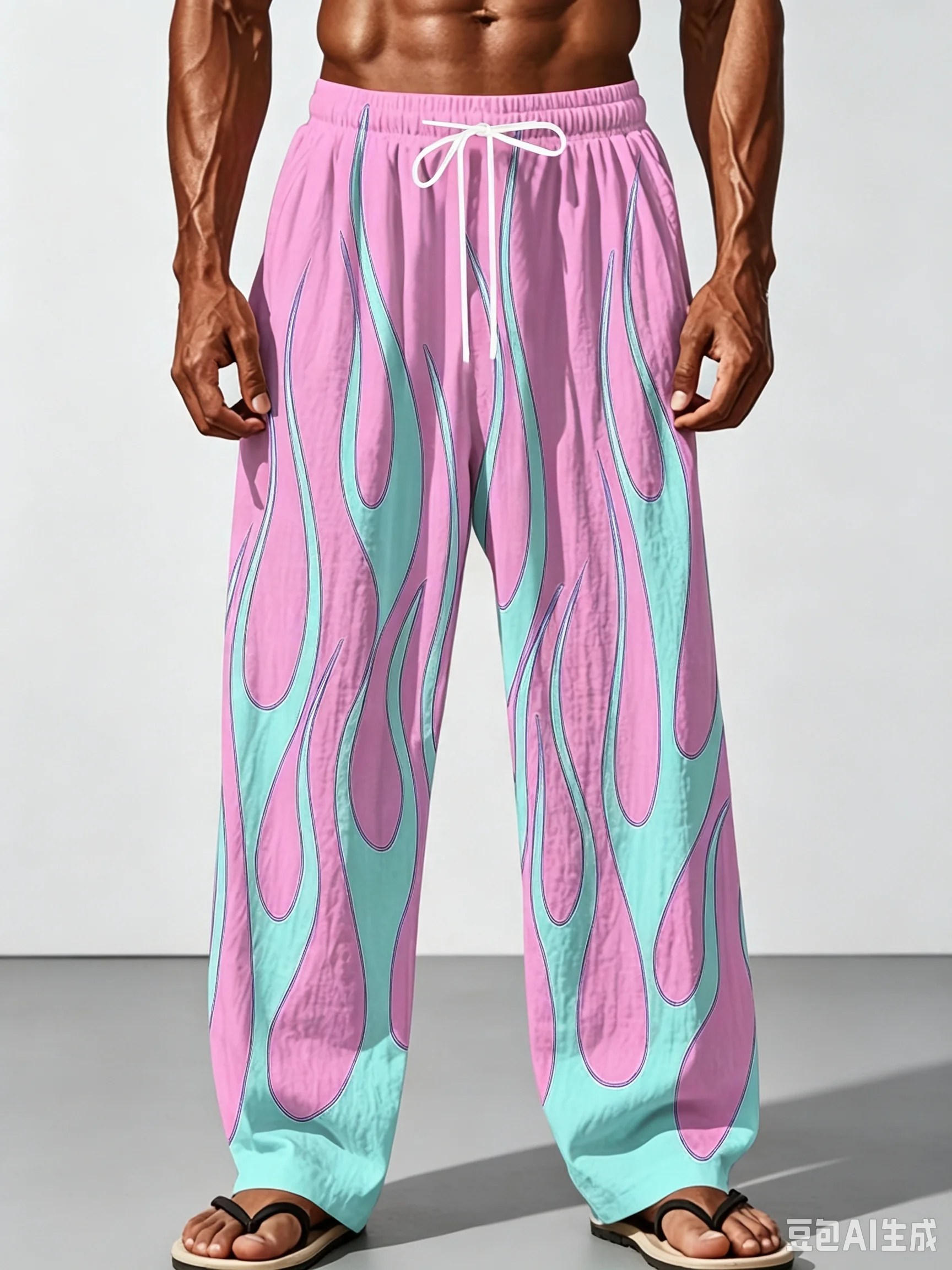 New Arrivals Trendy Dragon Ocean Wave Print Unisex Jogger Pants, Straight‑Leg Casual Sweatpants For Festival Travel Street Wear