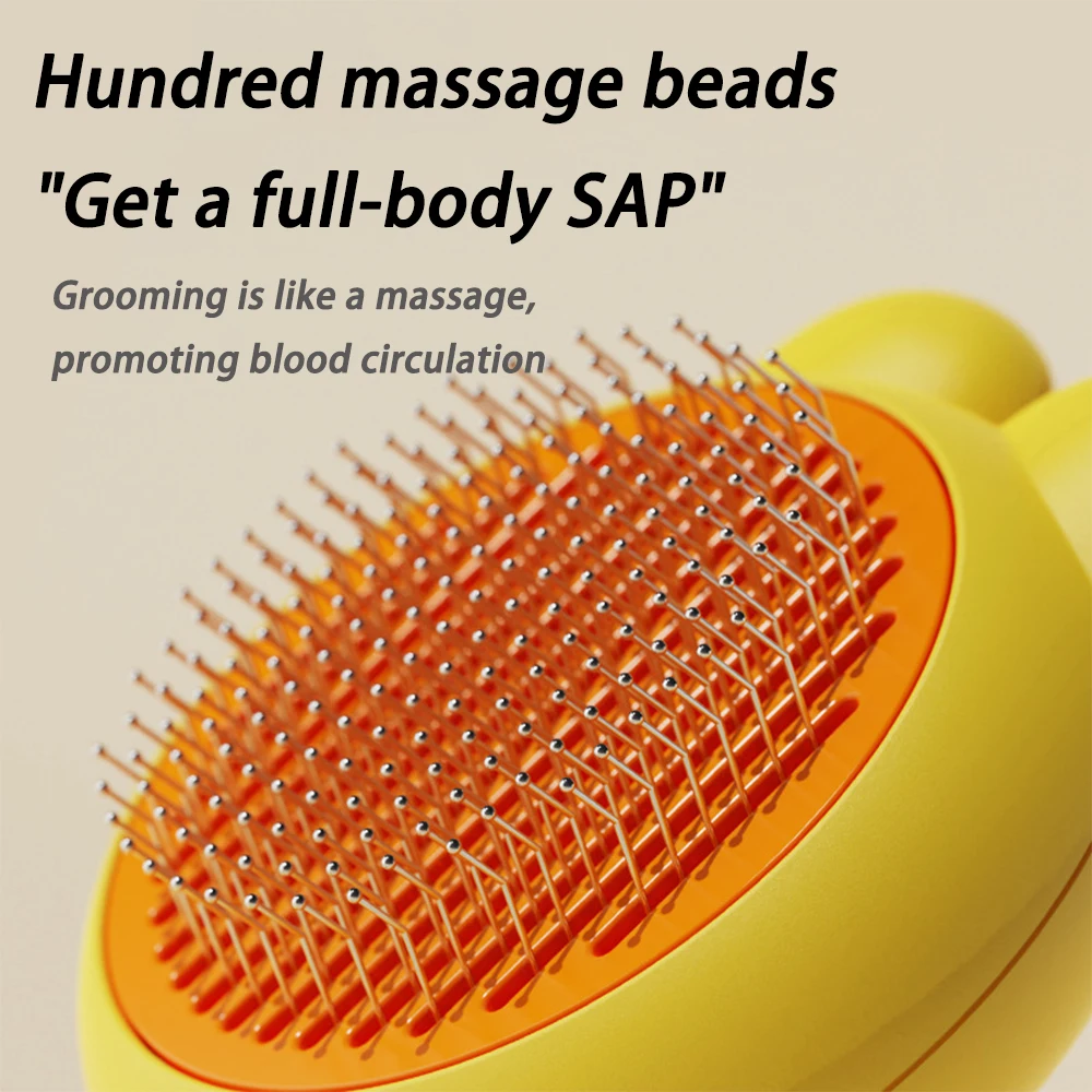 One Key Self Cleaning Pet Comb Professional Deshedding Brush Grooming Tool for Dogs Cats Easy Hair Removal Massage Comb