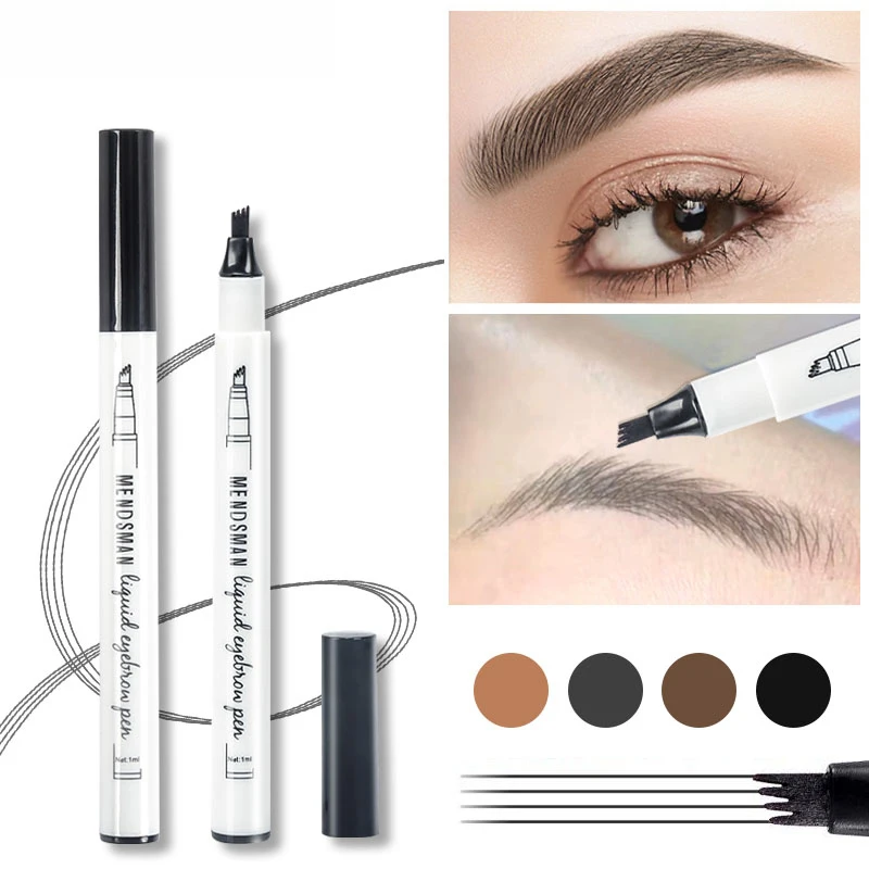 Eyebrow Pencil Women Micro-Fork Waterproof Double-headed Eyebrow Tattoo Natural Long Lasting Makeup Paint Triangle Eyebrow Pen