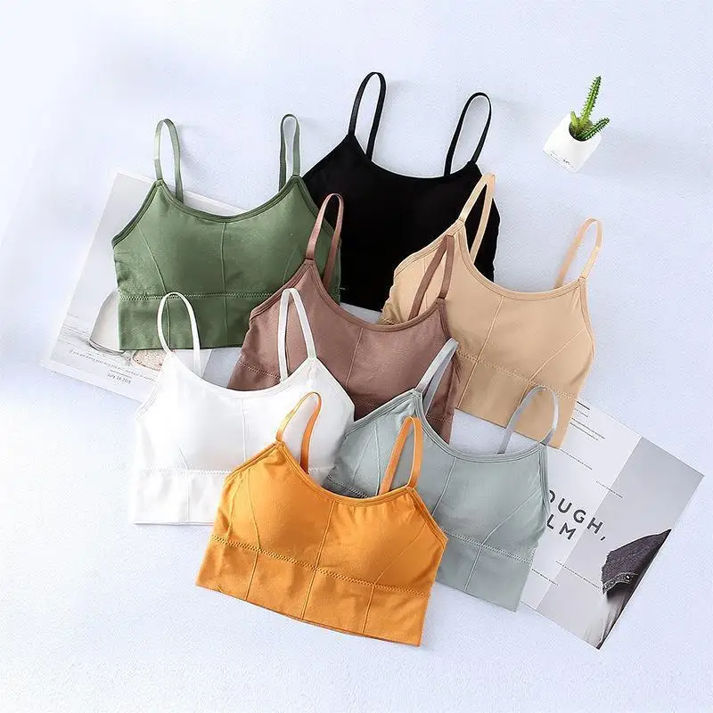 Sports Bras Low Back Sleep Bra Bralettes Seamless Bra Tank Top Gym Athletic Camisole with Adjustable Straps