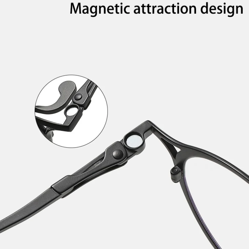 Japanische verschreibungspflichtige magnetische Brillen, kleiner runder Rahmen, Titan-Clip-Sonnenbrille, Myopie, Lesen, multifokales Brillengestell