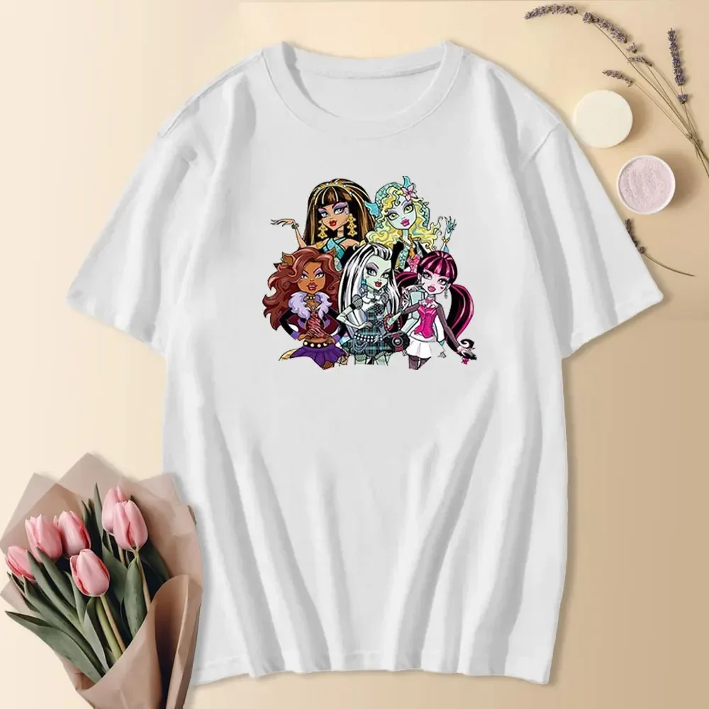 Classic Print Reveal The Secret Monster High T-shirt Summer Essential T Ees Women Vintage Streetwear Unisex Loose Cotton Tops