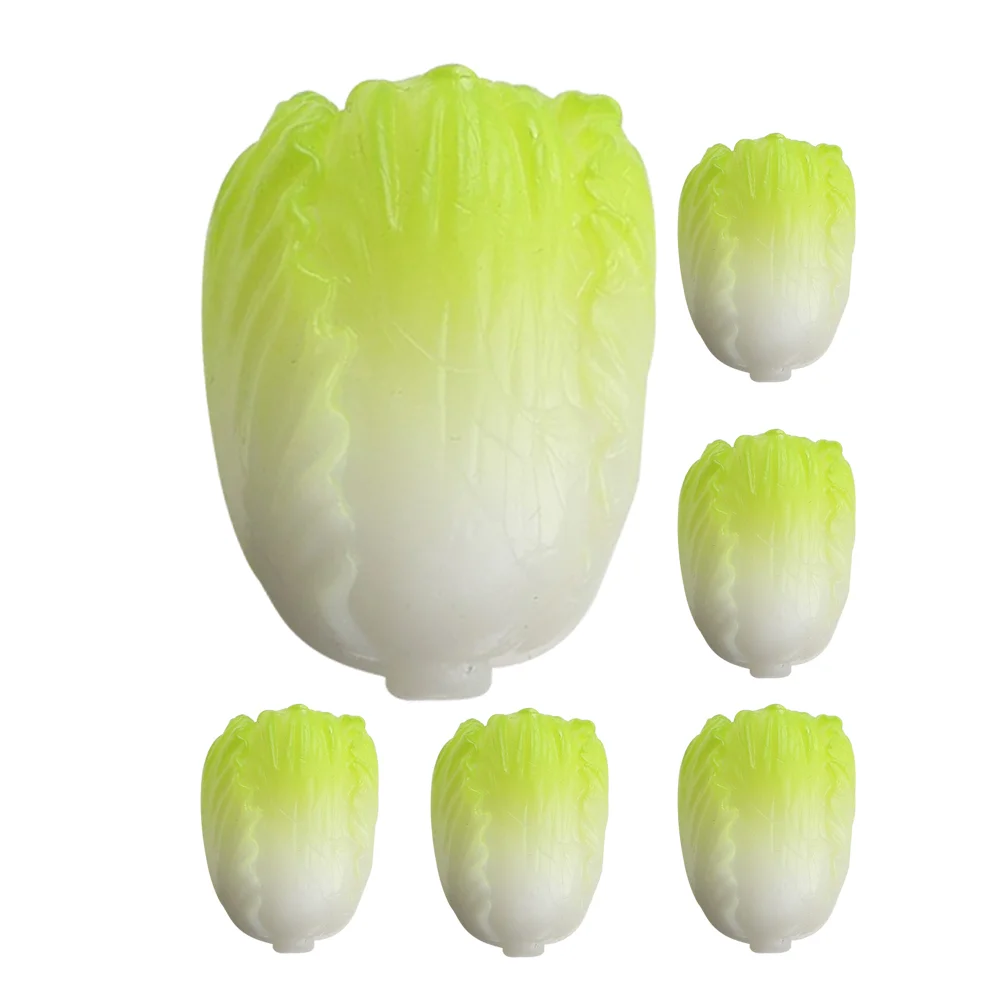 6 個ミニチュア白菜モデル現実的な樹脂フェイクグリーン野菜装飾家の食品モデル小さな野菜 nament クラフト