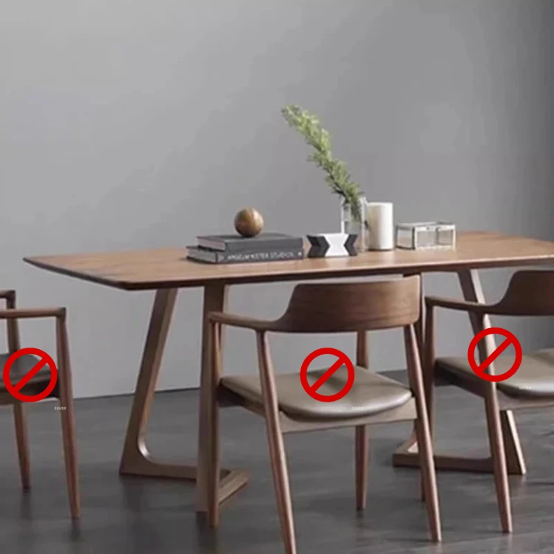 Only Table Solid Wood Walnut Dining Table Kitchen Dining Table Study Desk Hiroshima Chair Rectangular Minimalist Luxury Long