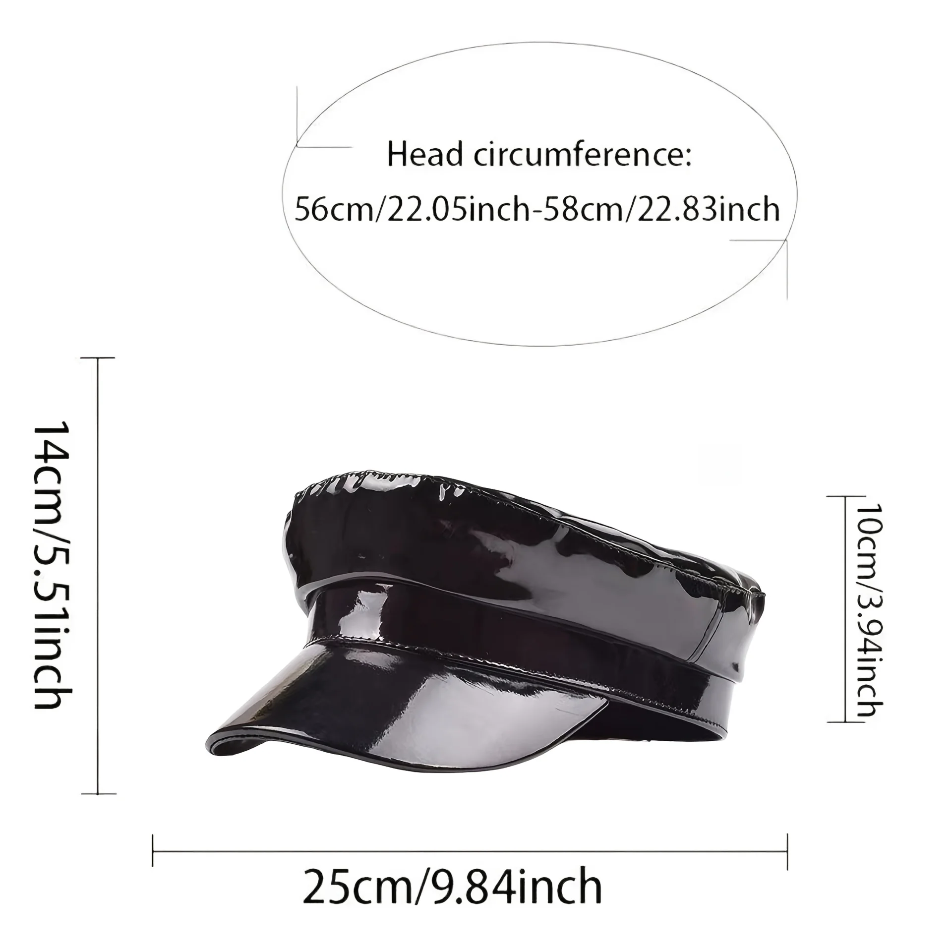 HongLuan Laser lederen kapiteinshoed Strass en militaire petten voor dames, Rave Festivals Accessoires & Feestpet Man Cosplay Fem