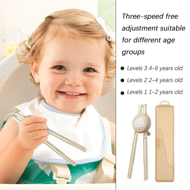 Kids Chopsticks Training Children Chopstick Helper Adjustable Toddler Food Holding Practice Tool For Kids Aged 1 Dishwasher Safe