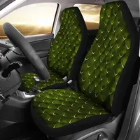 Green Dragon Scales Pattern Car Seat Covers Set Protectors Universal Fit For Car and SUV Bucket Seats