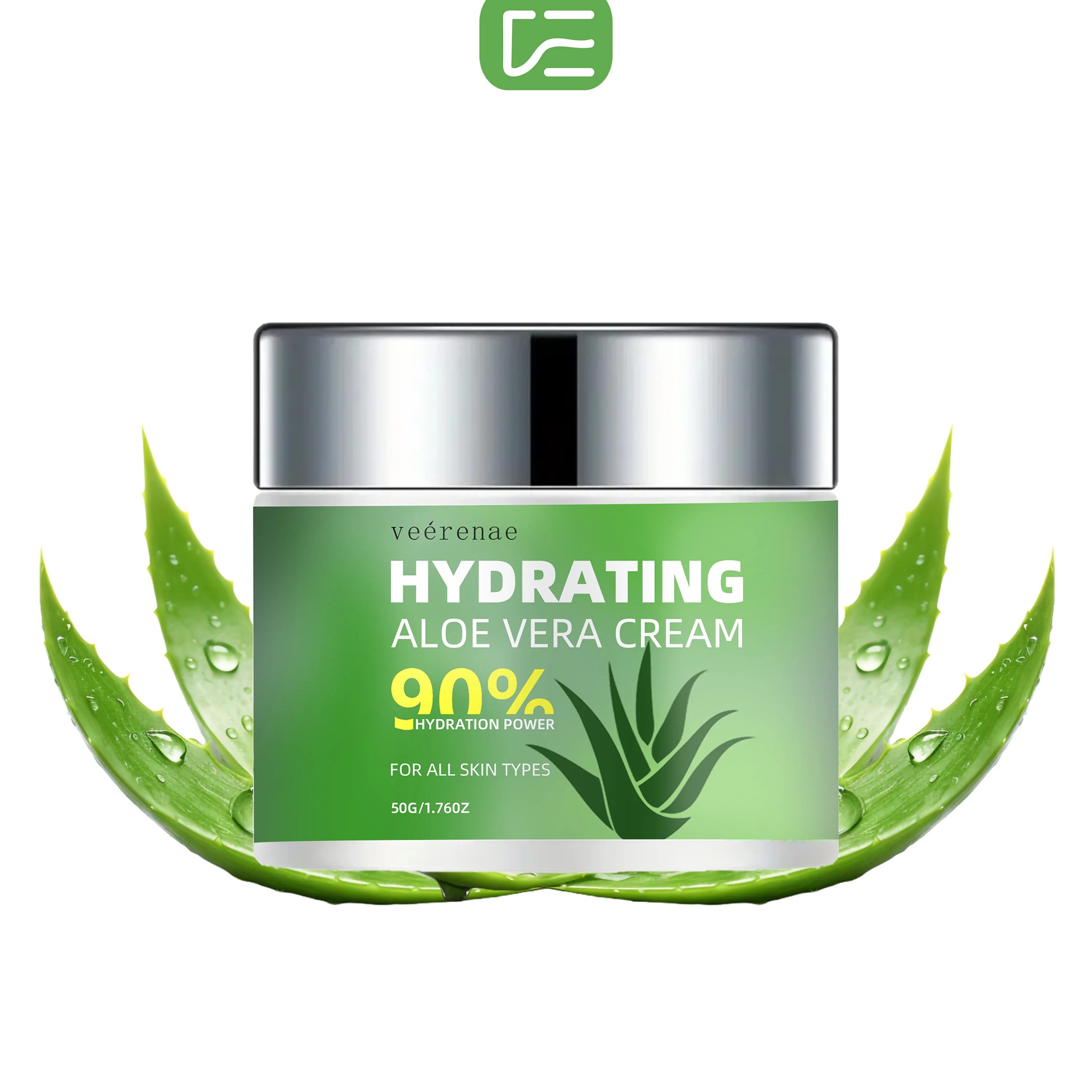

Veérenae HYDRATING ALOE VERA CREAM — фиксатор влаги 90%, нежирный и легкий для всех типов кожи (день и ночь)