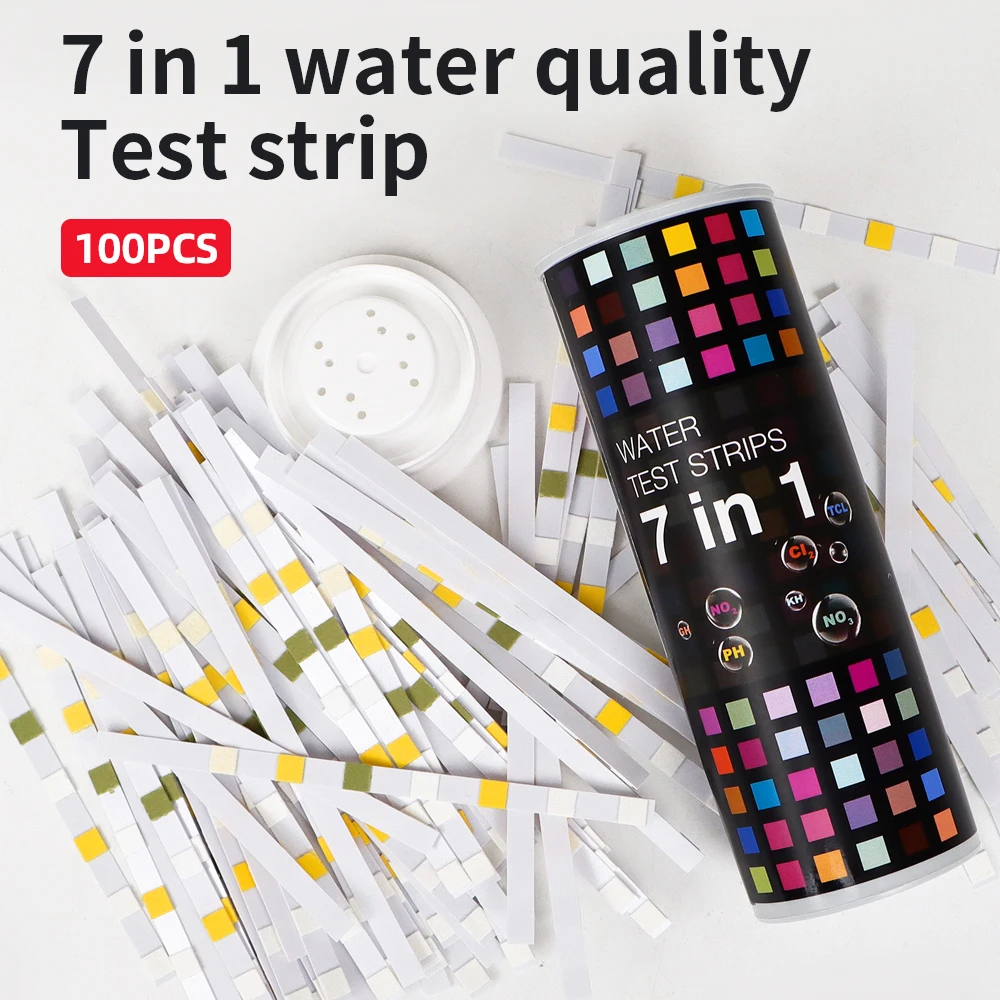 Qualidade da Água Teste Strip Tap Água Potável Cloro Residual Valor ph Alcalinidade Teste Strip em 100 Pcs