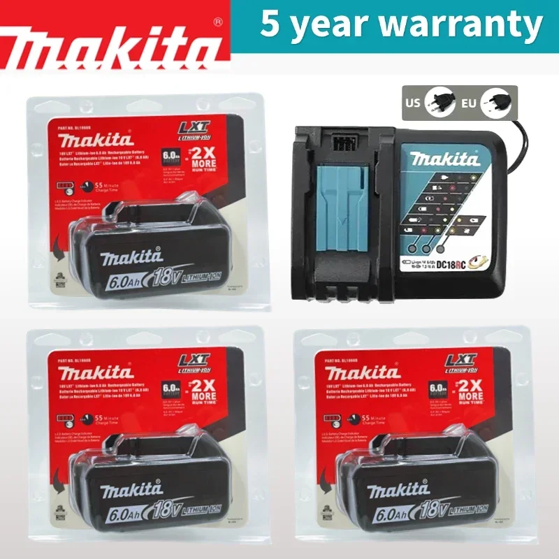 

100% Original Makita 6Ah/5Ah for Makita 18V Battery BL1830B BL1850B BL1850 BL1840 BL1860 BL1815 Replacement Lithium Battery