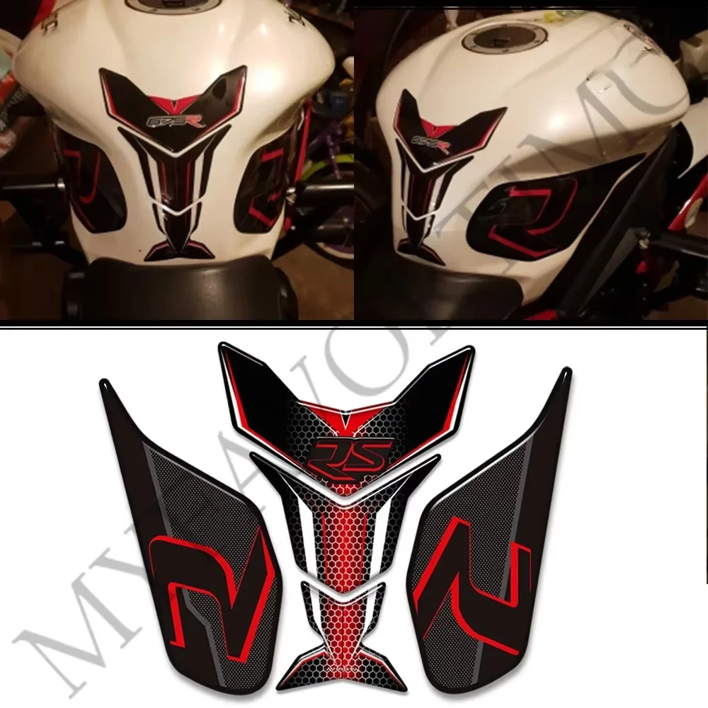 รถจักรยานยนต์สําหรับ Triumph Street Triple Daytona 675 765 R ฿ถังแก๊สน้ํามันเชื้อเพลิงชุดเข่ากระดูกปลา Protector สติ๊กเกอร์ Decals