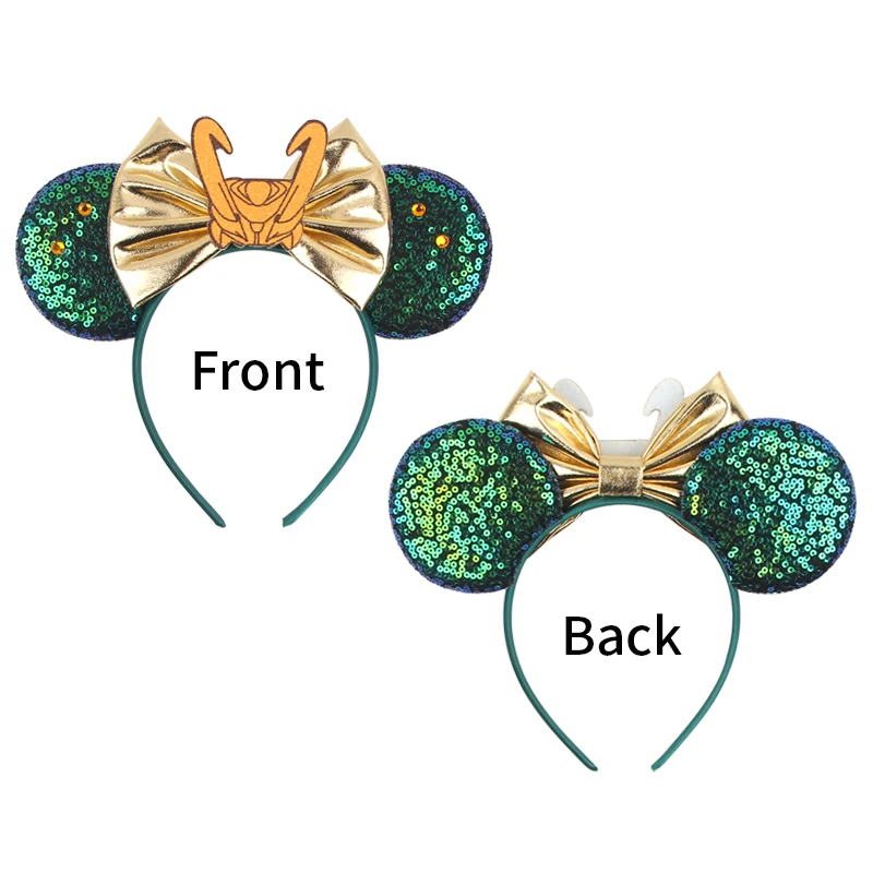 New Disney Ears fascia per Boy Girls paillettes 5IN Bow Hairband Festival Party Cosplay accessori per capelli fai da te