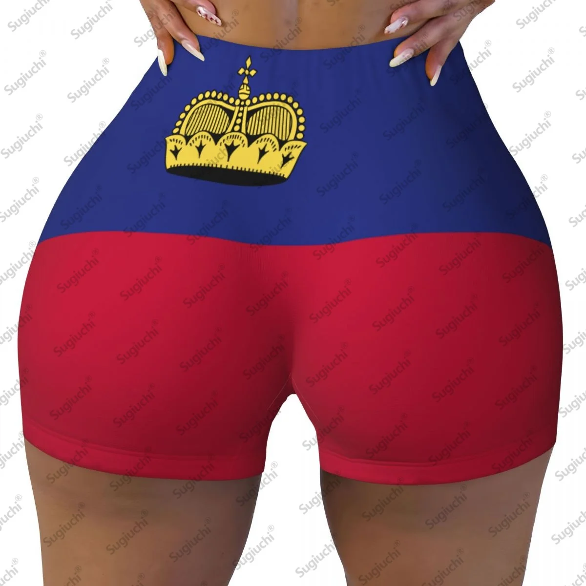 

2026 шорты для йоги с флагом Liechtenstein для женщин, шорты для тренировок, подтяжки ягодиц, с высокой талией, шорты для бега в тренажерном зале