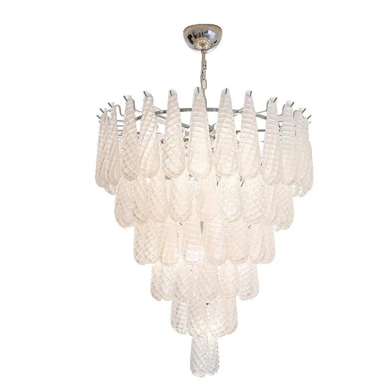 French Series E14 Led Home Deco Colorized Glass Leaf Hanging Lamps Pendant Light Suspension Luminaire Lampen For Living Room