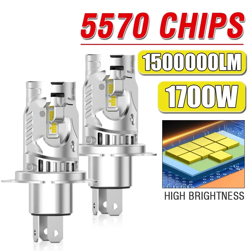 H4 LED Lights 1:1 Mini Size Headlight Bulbs Turbo CSP 6000K LED Car Motorcycle LED Car Headlamp Wireless Diode Lamp 12V 24V