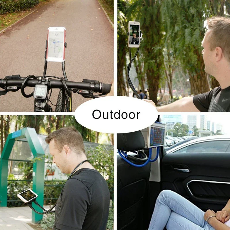 Universal Mobile Phone Holder Extendable Neck Hanging Selfie Stick Rack Adjustable 360°Free Rotating Mount Holder