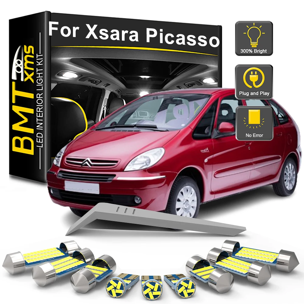 BMTxms 8Pcs For Citroen Xsara Picasso 2000-2005 2006 2007 2008 2009 2010 Car LED Interior Light Bulb Kit Canbus Dome Map Trunk