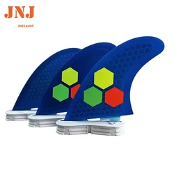 JNJ FCS 2 Blue G5 Mf Medium Surfboard Fins Thruster Made Of Fiberglass And Honeycomb